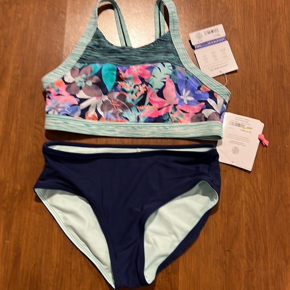 NWT Athleta Girl Surfs up bikini top & matching bottoms Sz XL/14.